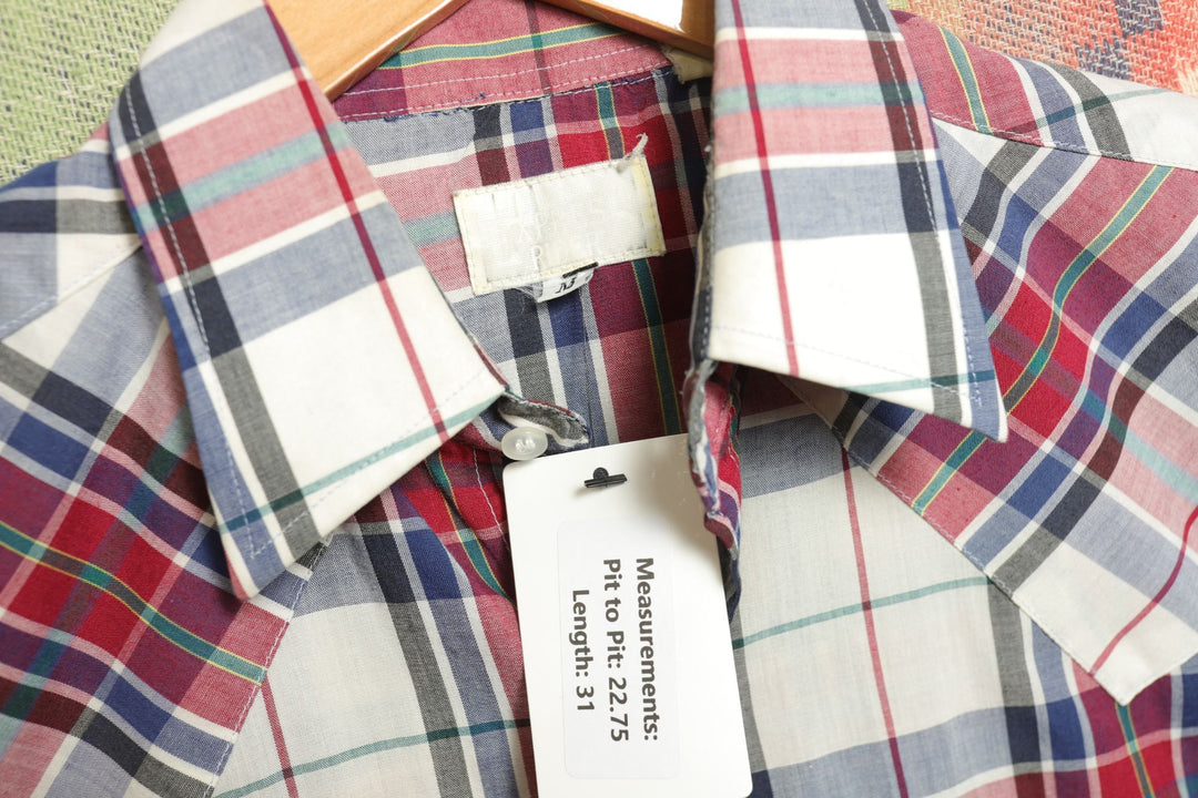 Express Riders Vintage Plaid Pearl Snap  Shirt 90s Medium