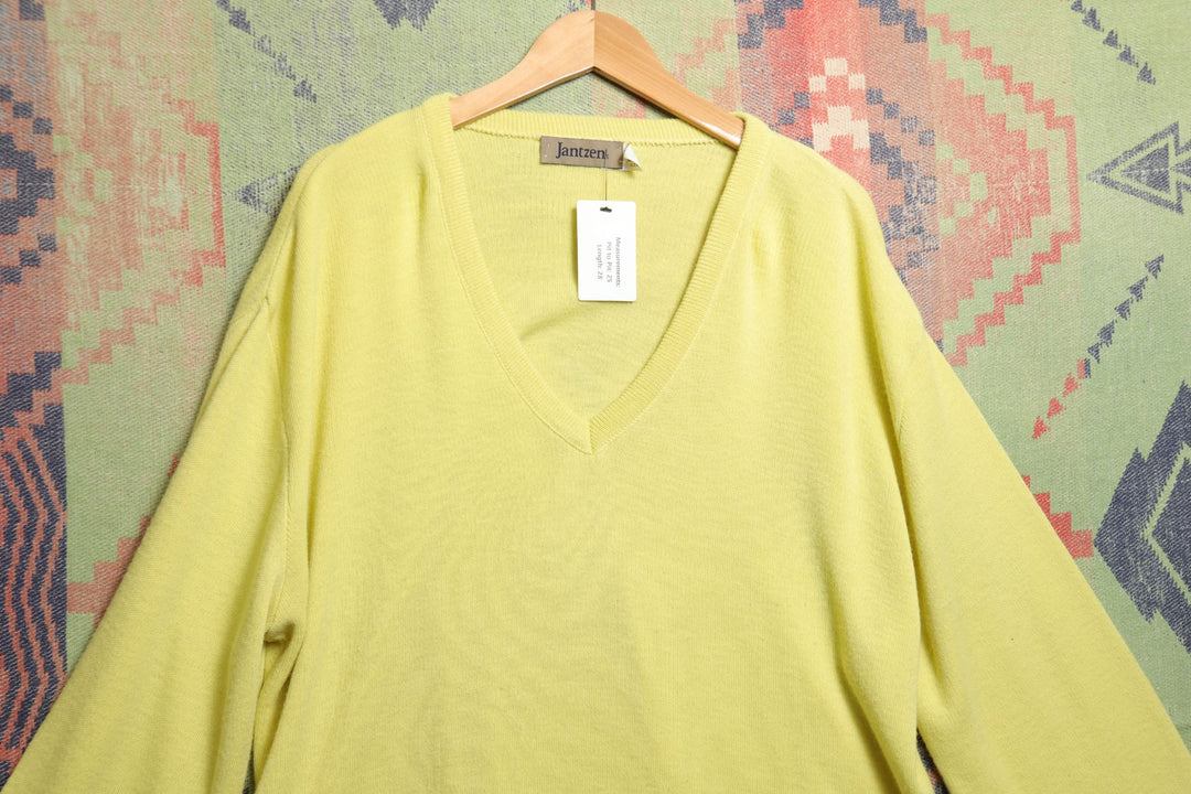 Jantzen Vintage Yellow Sweater XL 90s