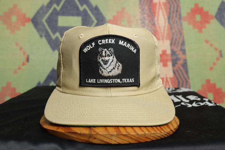Wolf Creek Marina Vintage Snapback Hat 90s Beige Khaki