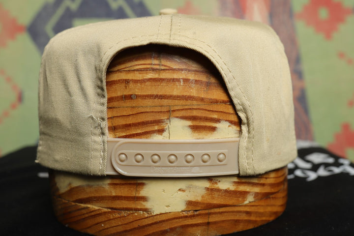 Wolf Creek Marina Vintage Snapback Hat 90s Beige Khaki