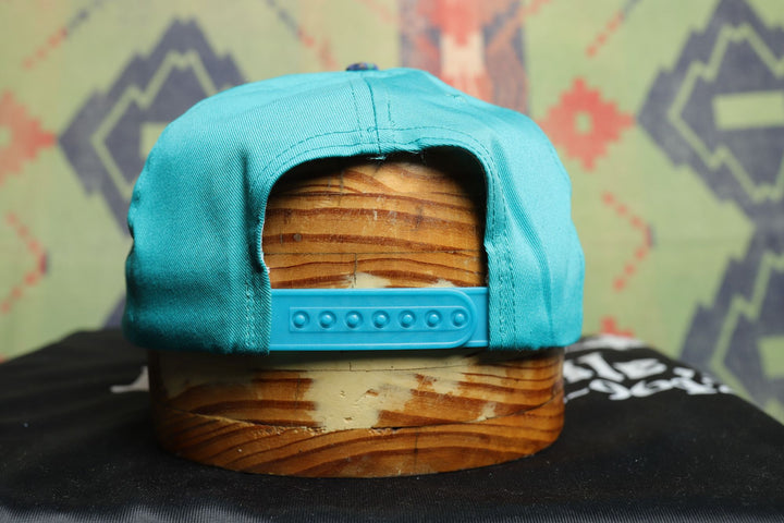 Plaid Brim Vintage Teal Snapback Hat 90s