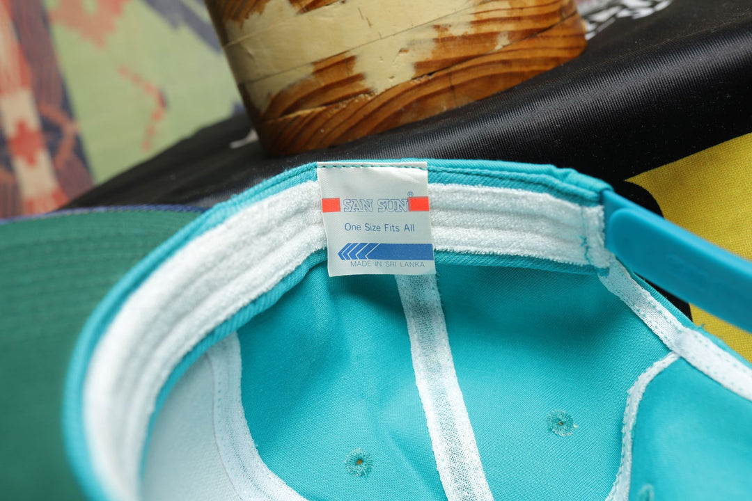 Plaid Brim Vintage Teal Snapback Hat 90s