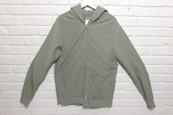 J Crew Sage Green Zip Up Hoodie Size Large