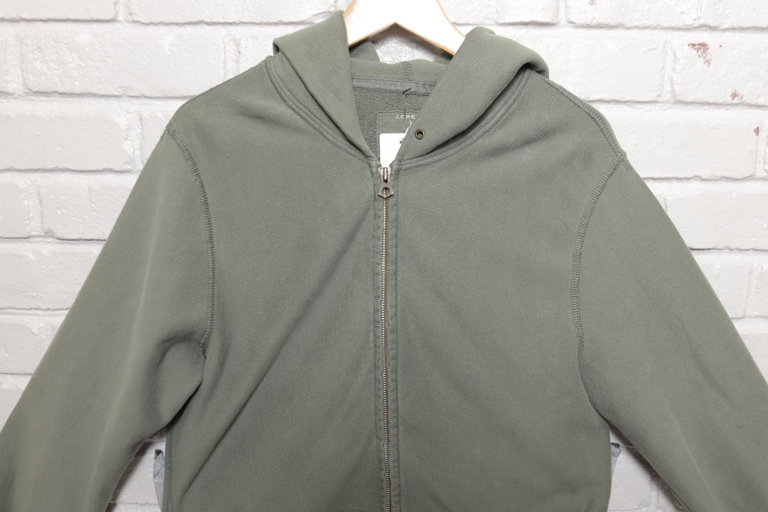 J Crew Sage Green Zip Up Hoodie Size Large