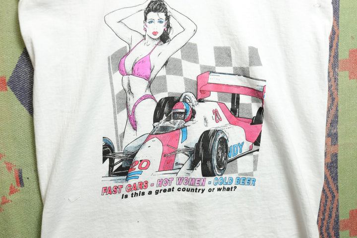Hot Women Fast Cars Vintage Tank Top XL 90s