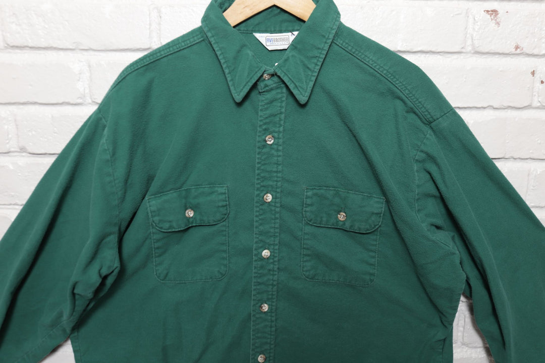 FiveBrother Vintage Shirt 80s XL Teal