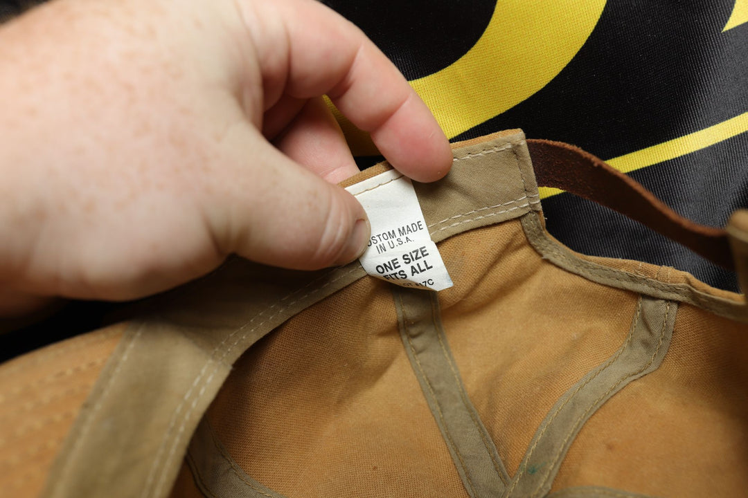 Filson Vintage Waxed Canvas Tin cloth Leather Strap back Hat 80s