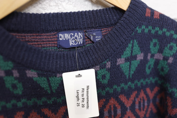 Duncan Row Vintage Abstract Sweater Small 90s