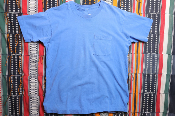 Vintage Blue Pocket  T Shirt XL 90s