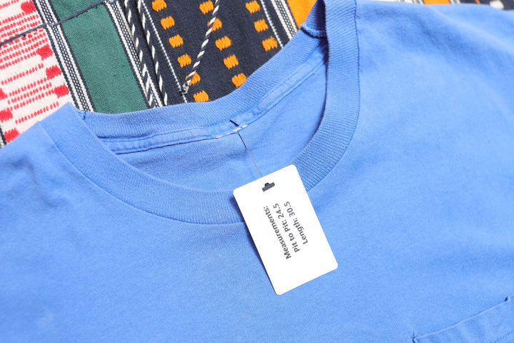 Vintage Blue Pocket  T Shirt XL 90s