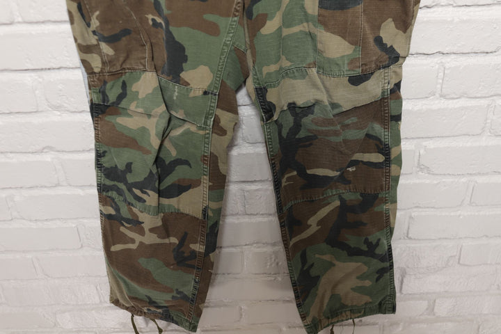 US Military Vintage Pants 80s 34/31 Woodland Camo Cargo