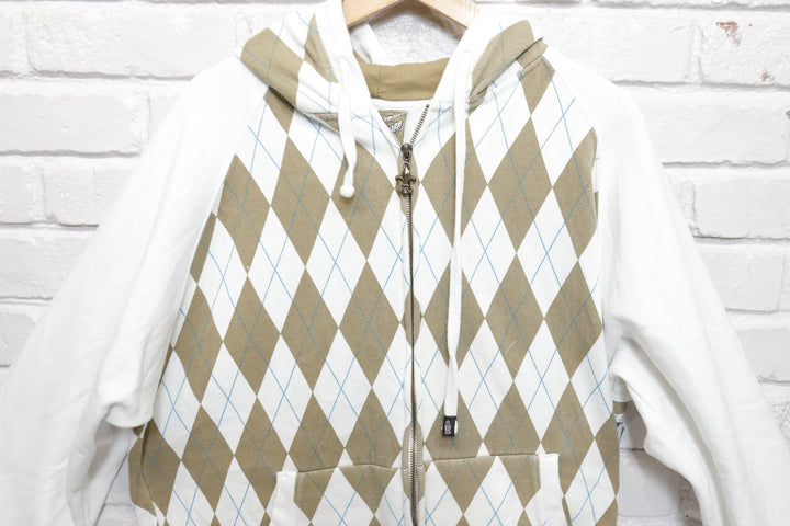 Sapphire Lounge Vintage Argyle Hoodie Large Y2K 2000s