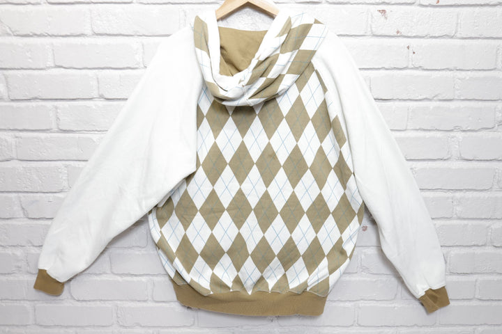 Sapphire Lounge Vintage Argyle Hoodie Large Y2K 2000s