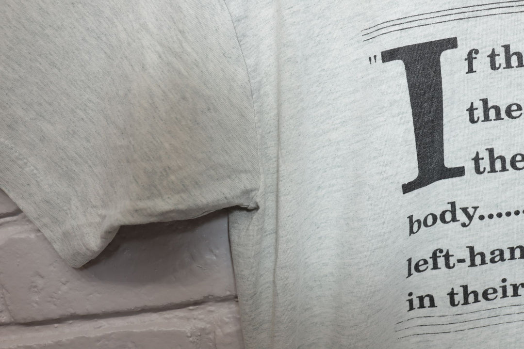 90s Vintage Funny Left Handed Boston Grey T Shirt Size Medium
