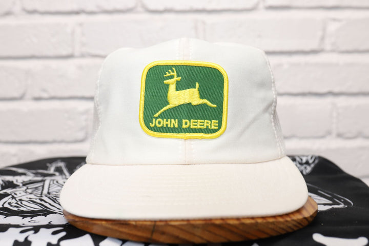 80s Vintage John Deere White Louisville Mfg Trucker Hat