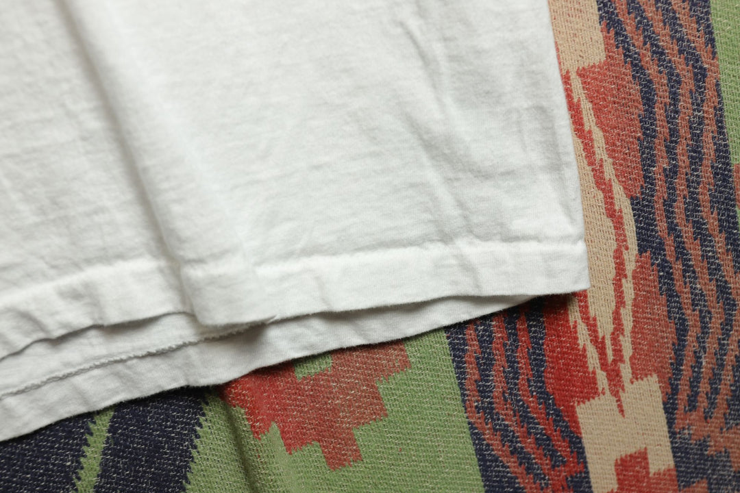 Hanes Vintage White Long Sleeve T Shirt Small 80s