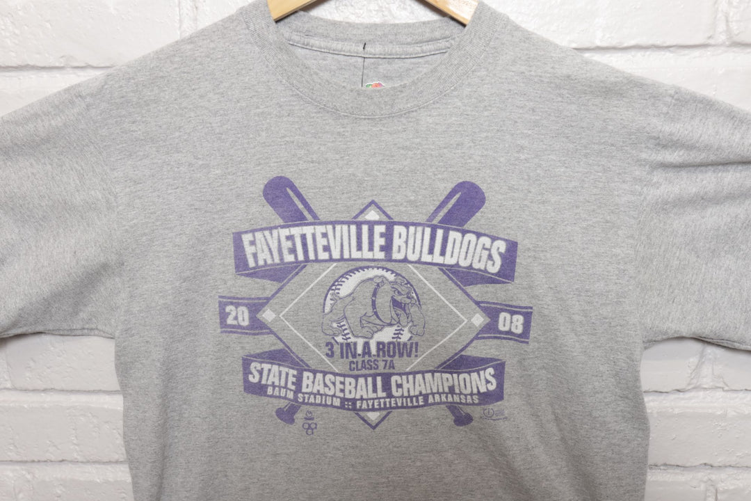 2000s Vintage Fayetteville Bulldogs Baseball T Shirt Size Large