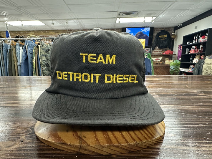 Team Detroit Diesel Vintage Snapback Trucker Hat 80s