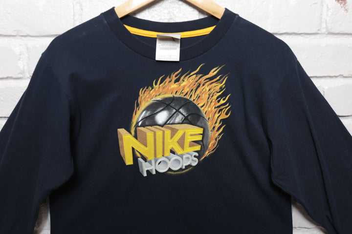 2000s Vintage Nike Hoops LS YOUTH T Shirt Size Large