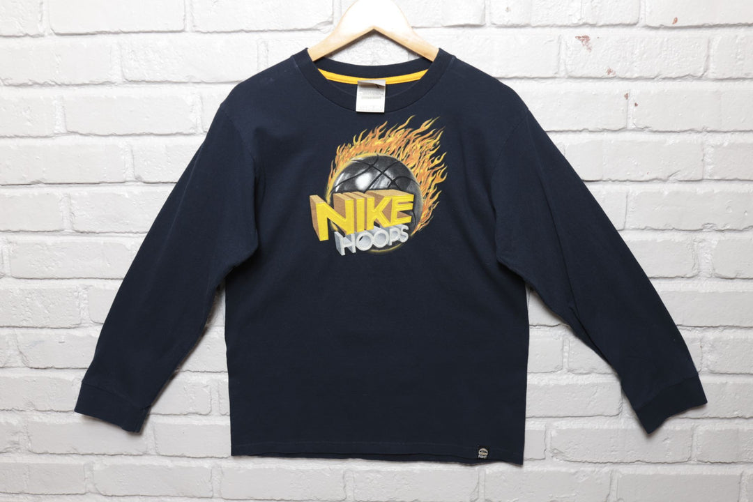 2000s Vintage Nike Hoops LS YOUTH T Shirt Size Large