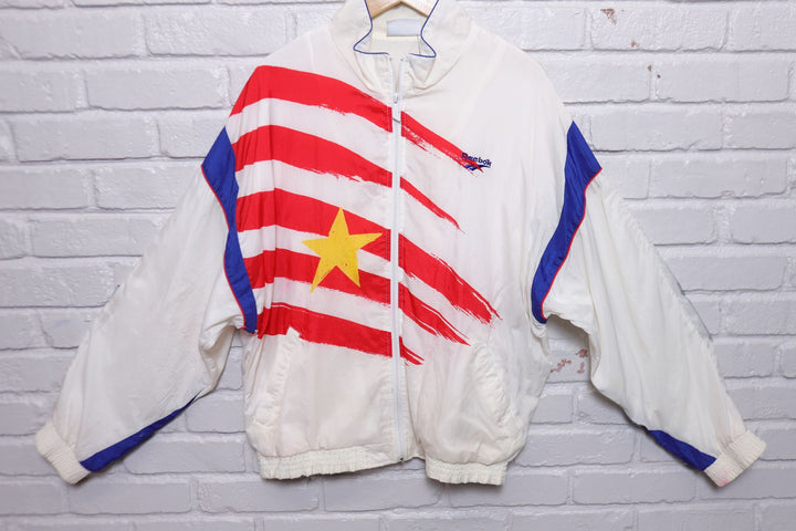 Reebok Stars and Stripes Vintage Windbreaker  Large 90s
