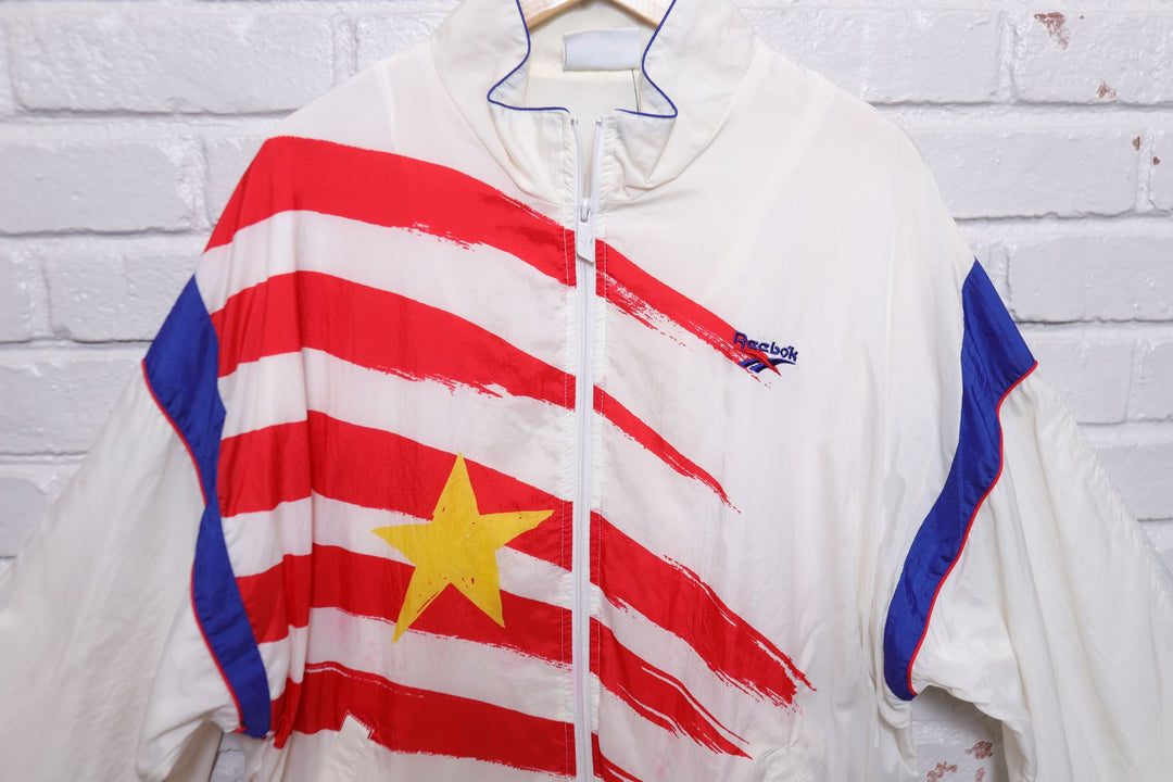 Reebok Stars and Stripes Vintage Windbreaker  Large 90s
