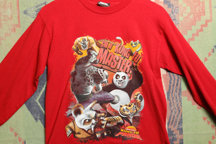Kung Fu Panda Cartoon Kids T Shirt Large 2000s