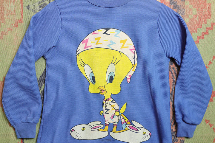 Looney Tunes Tweety Bird Vintage Thermal Sleep T Shirt 90s Small