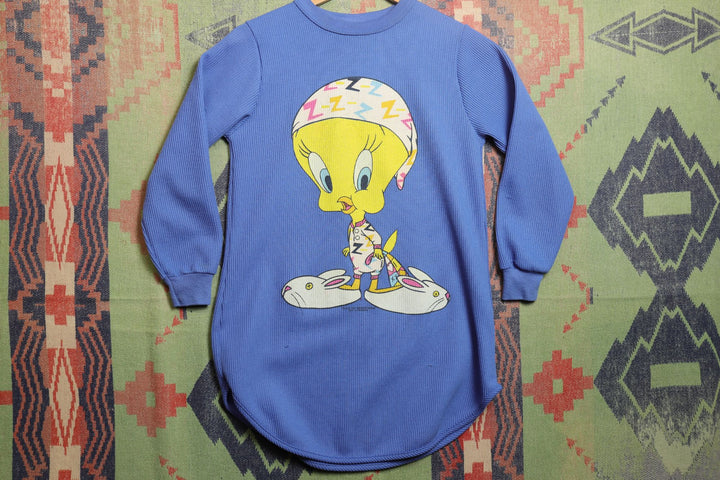 Looney Tunes Tweety Bird Vintage Thermal Sleep T Shirt 90s Small