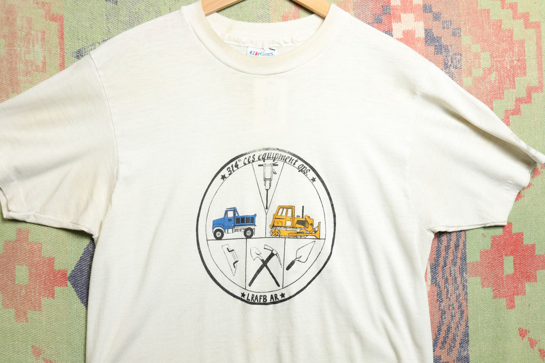 US Military Equipment Operations Vintage T Shirt Large 80s