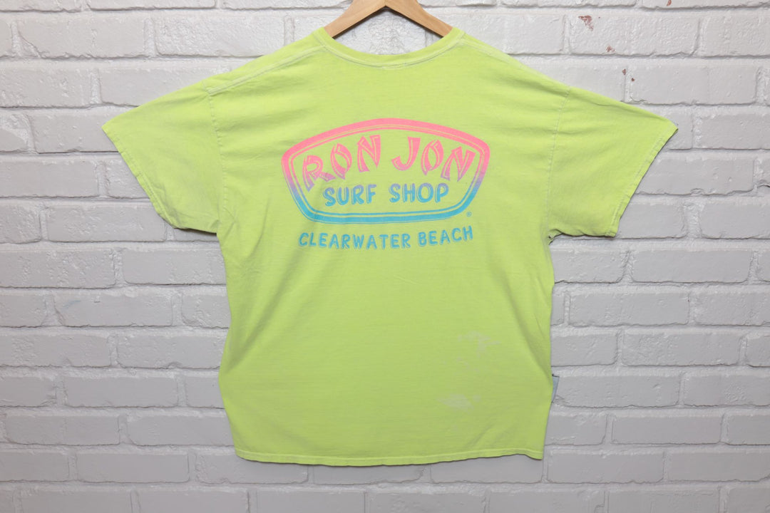 2000s Vintage Ron Jon Bright Yellow T Shirt Size XL