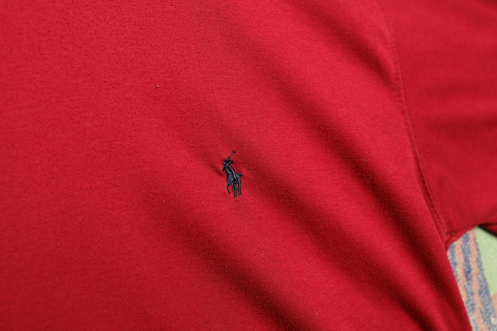 Polo Ralph Lauren Vintage Blank Red T Shirt 90s XL