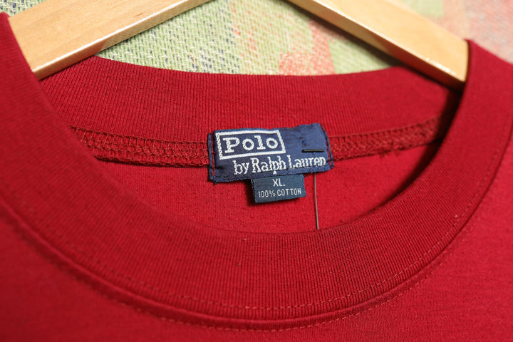 Polo Ralph Lauren Vintage Blank Red T Shirt 90s XL