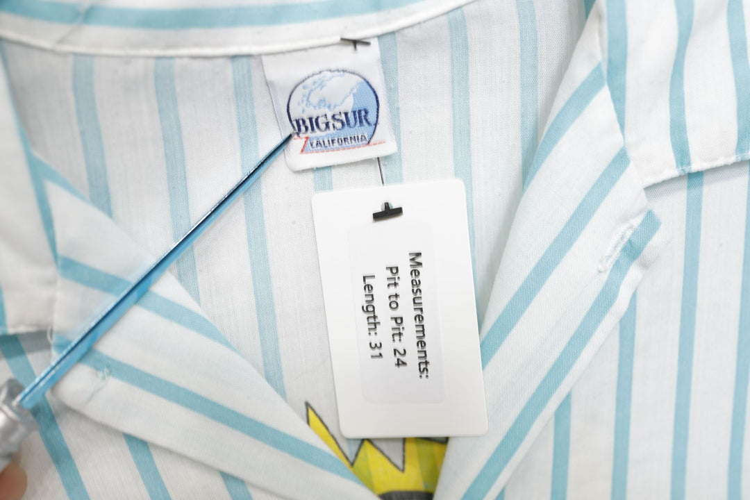Wow Surfing Vintage Striped  Shirt Large 90s