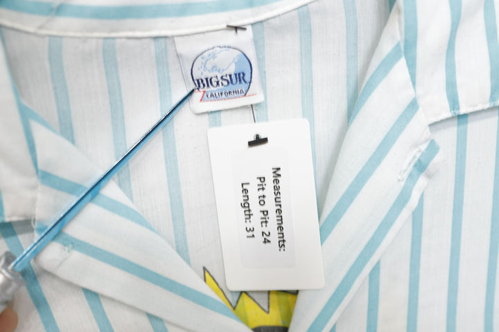 Wow Surfing Vintage Striped  Shirt Large 90s