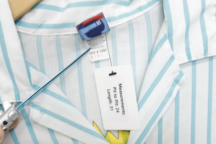 Wow Surfing Vintage Striped  Shirt Large 90s