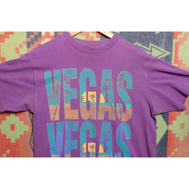 Vegas Vintage Purple T Shirt Large 90s