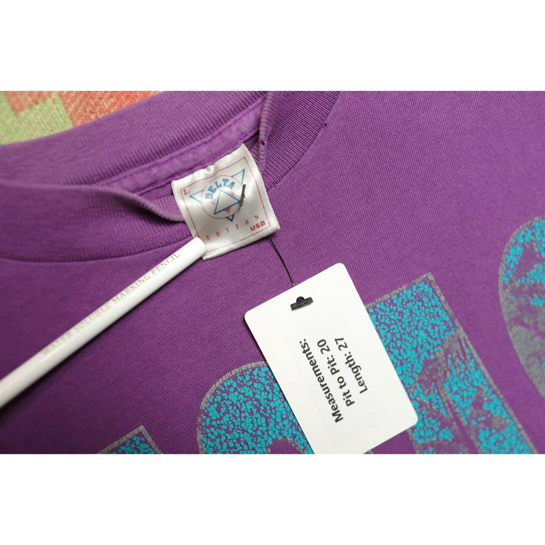 Vegas Vintage Purple T Shirt Large 90s