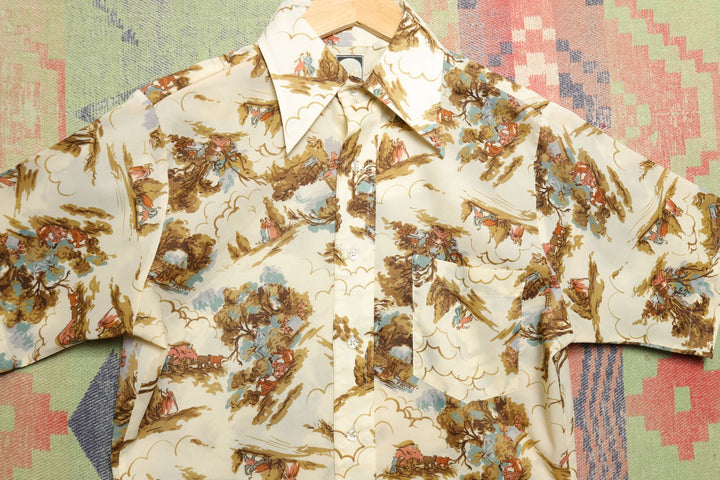 Bardon Inc Picnic Pattern Vintage Shirt Small 80s