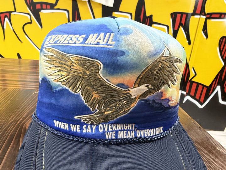 USPS Express Mail Vintage Snapback Trucker Hat 80s Eagle
