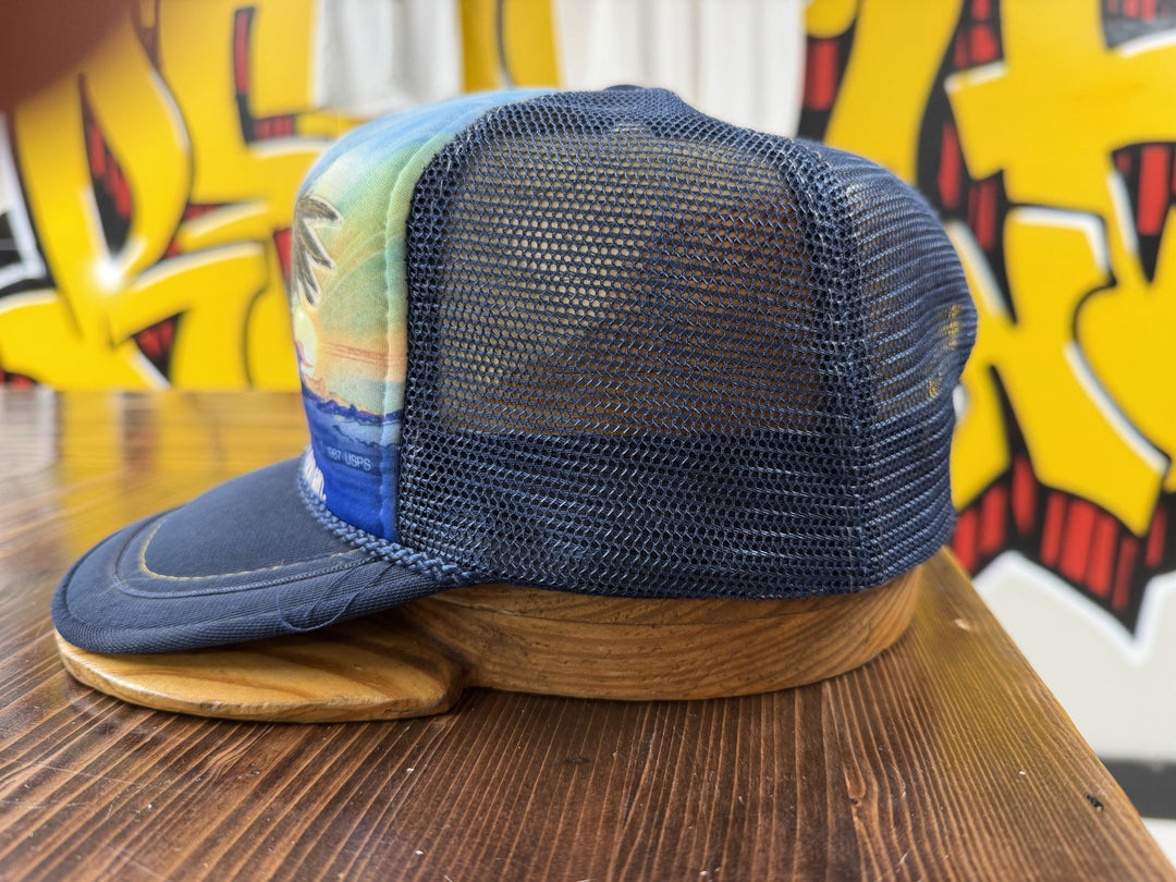 USPS Express Mail Vintage Snapback Trucker Hat 80s Eagle