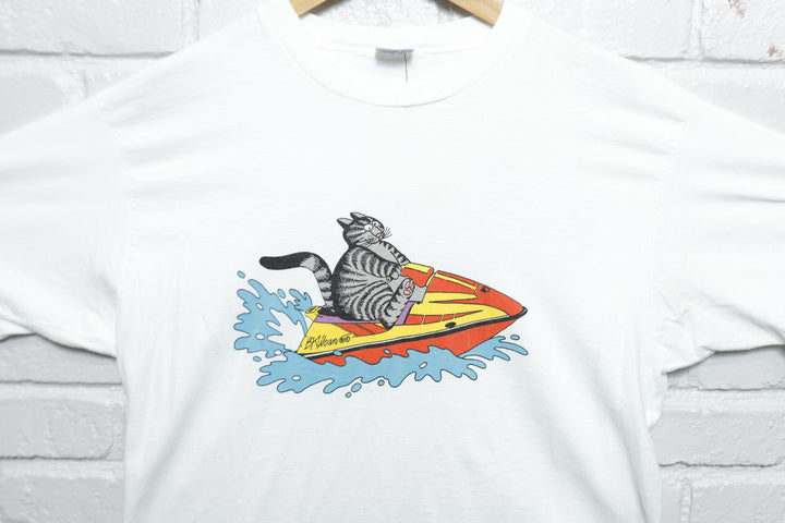 Kliban Cat Jet Ski Vintage Crazy Shirts T Shirt Large 90s