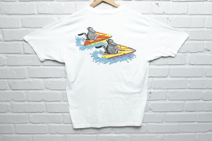 Kliban Cat Jet Ski Vintage Crazy Shirts T Shirt Large 90s