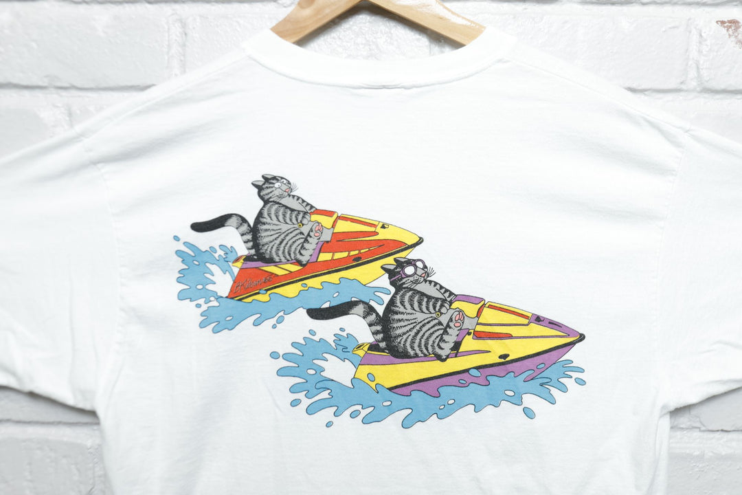 Kliban Cat Jet Ski Vintage Crazy Shirts T Shirt Large 90s