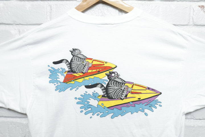 Kliban Cat Jet Ski Vintage Crazy Shirts T Shirt Large 90s