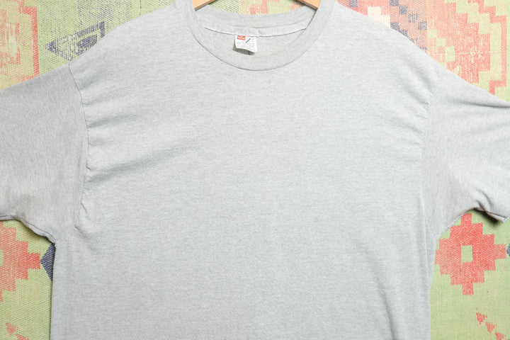 Hanes Vintage Grey Blank T Shirt 90s XL