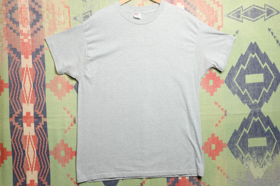 Hanes Vintage Grey Blank T Shirt 90s XL