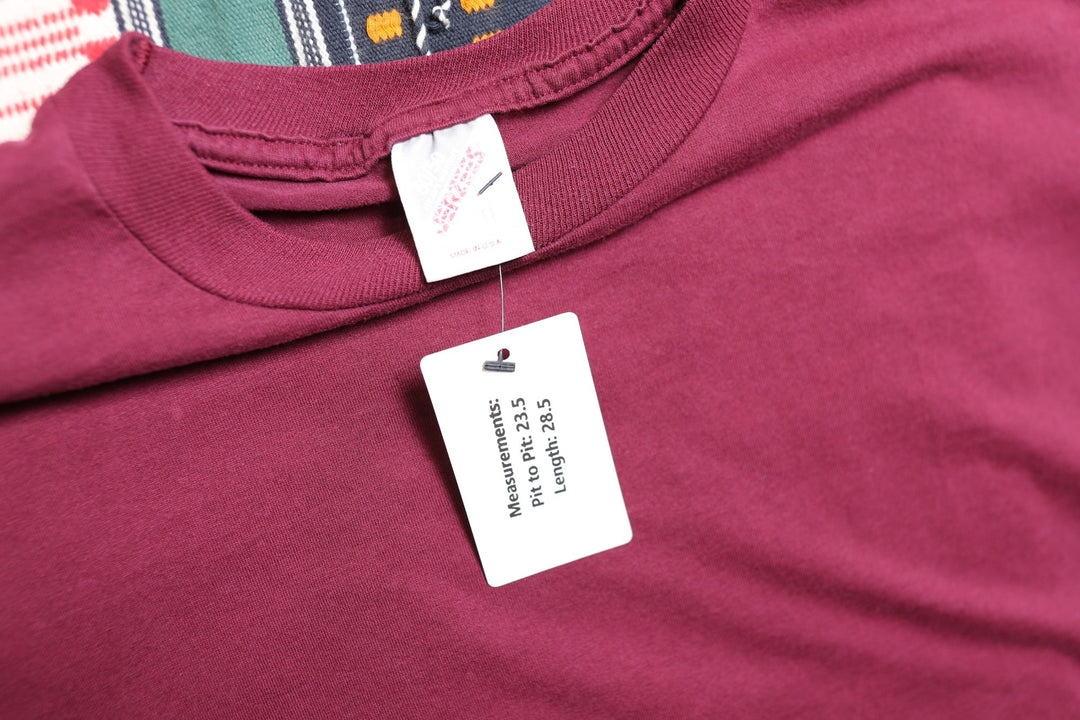 Jerzees Vintage Burgundy T Shirt XL 90s