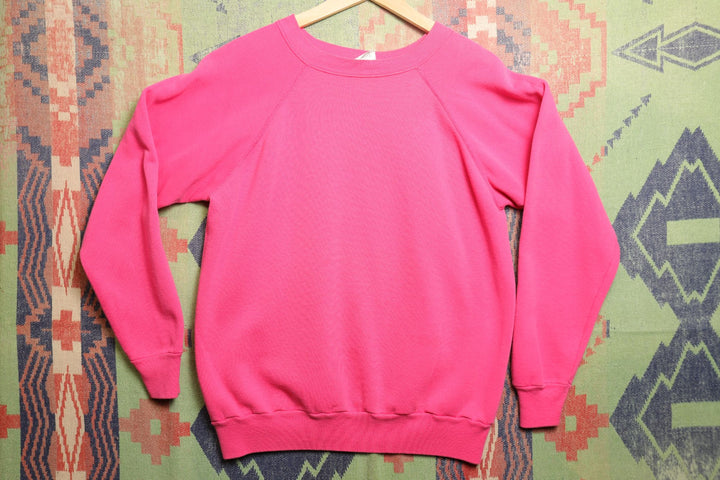 Hanes Vintage Blank Pink Sweatshirt 80s Large