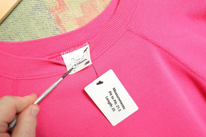 Hanes Vintage Blank Pink Sweatshirt 80s Large